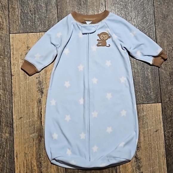 Baby Boys 0-9 Months Child of Mine by Carter's Sleep Sack Light Blue w/ Monkey - Picture 1 of 3
